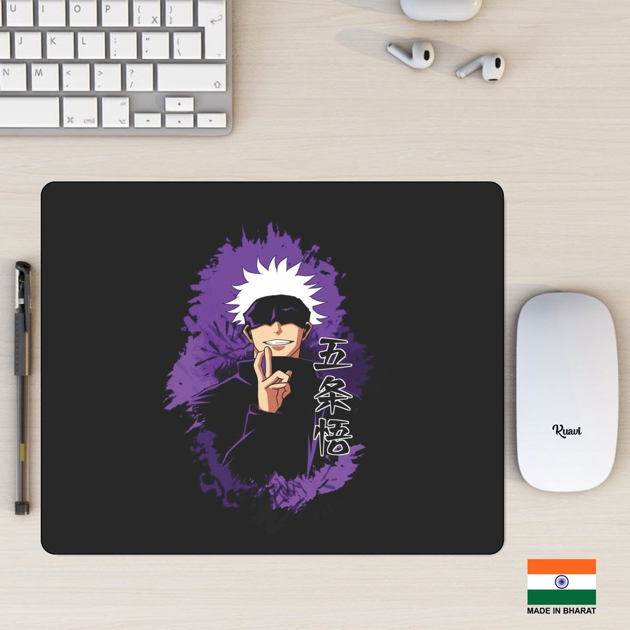 Kuavi Design Satoru Gojo Gaming Mouse Pad for Office Laptop/Computer Non Slip Base Mousepad  (Multicolor)
