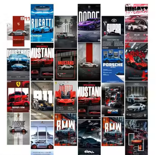 Luxury Sports Car Poster Choose Any 5
